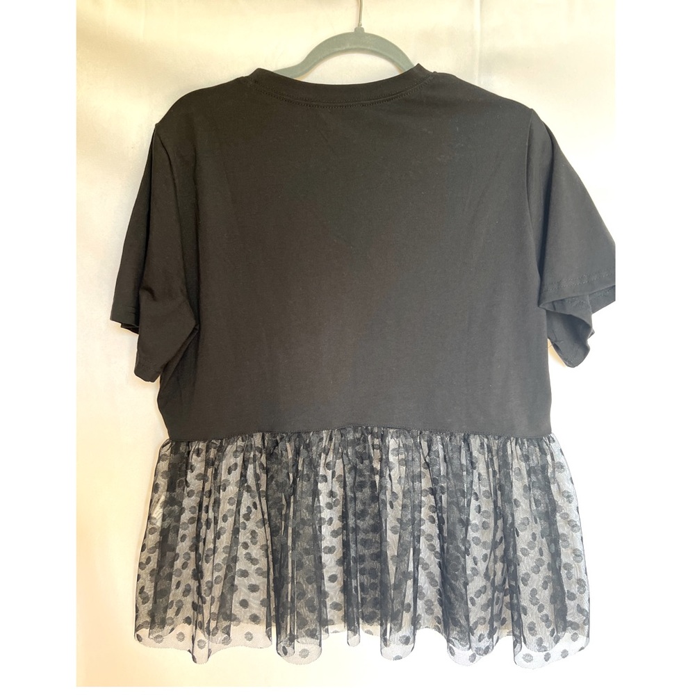 Plus size SHEIN baby doll t-shirt blouse with mesh bottom - Picture 2 of 2